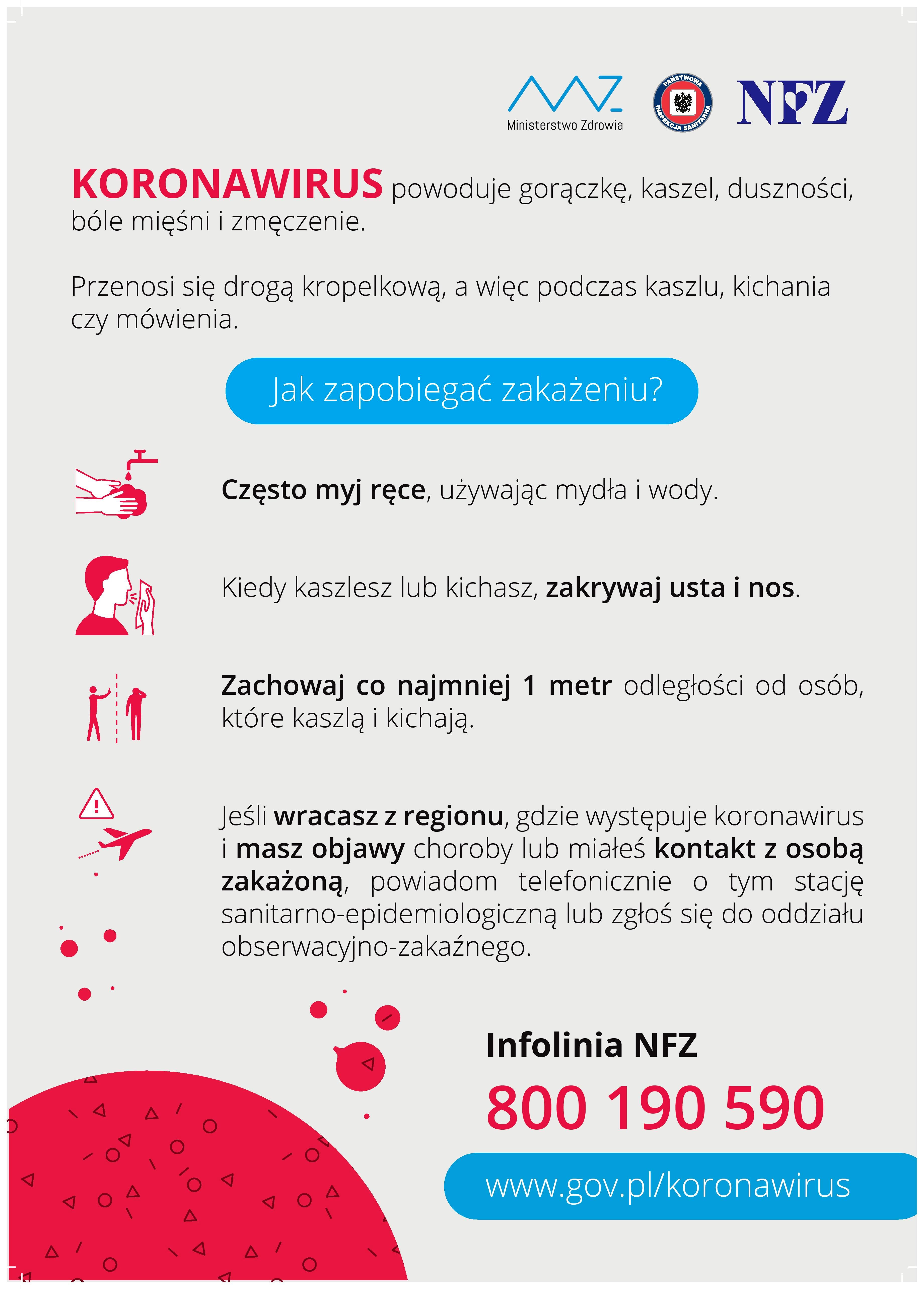 Plakat o koronawirusie