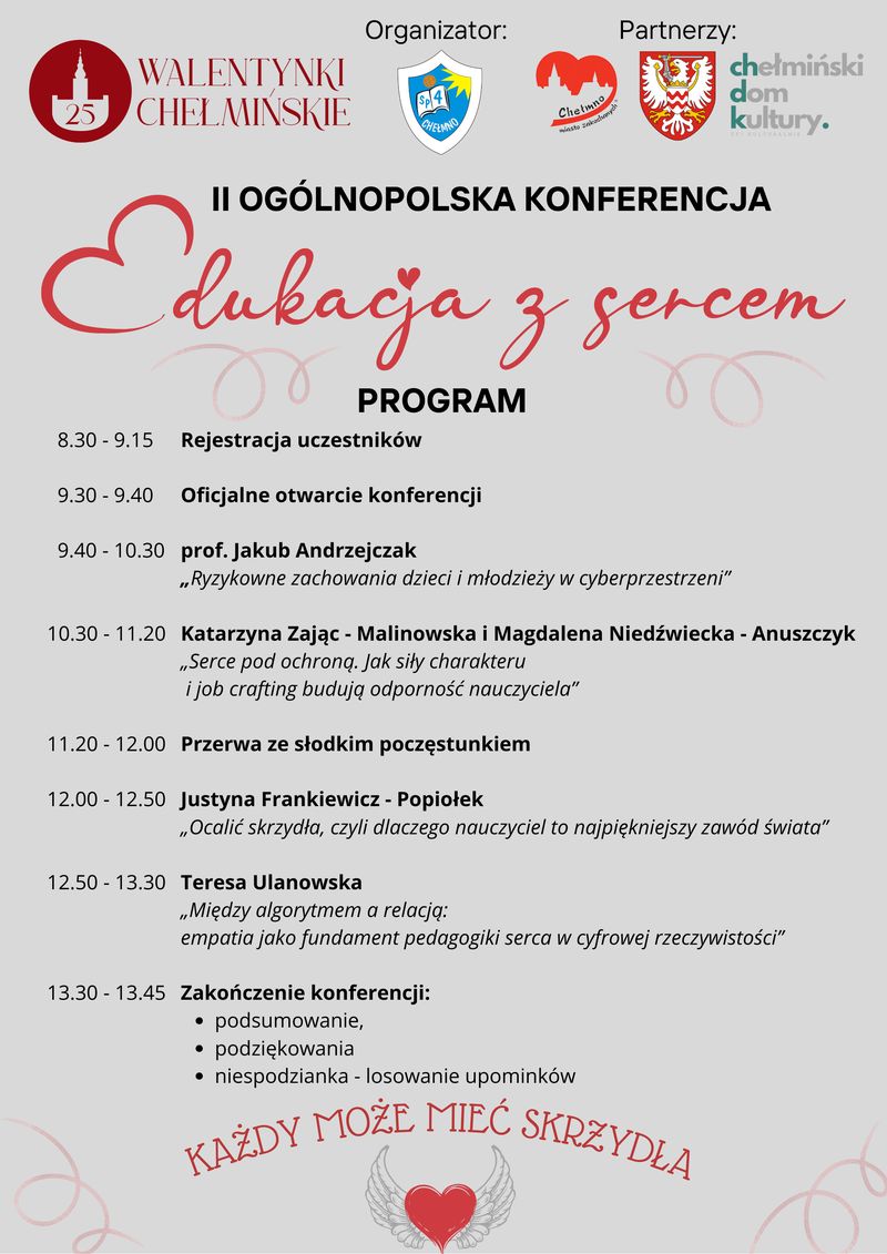 program konferencji Edukacja z&nbsp;sercem